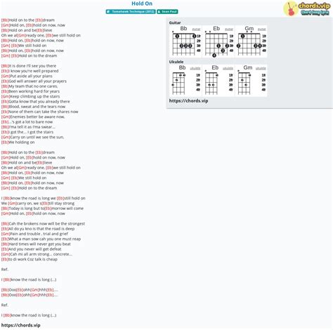 Chord: Hold On - tab, song lyric, sheet, guitar, ukulele | chords.vip