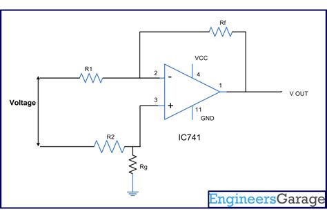 Differential amplifier using IC741