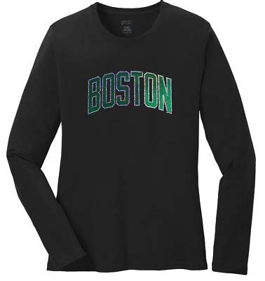 Women's Boston Celtics Ladies Long Sleeve T-Shirt Bling Shirt Size S-4X ...