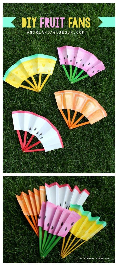 diy fruit fans -a fun kids crafts | Summer crafts for kids, Summer crafts, Crafts