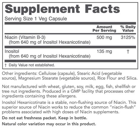 Niacin 500 mg - Protocol for Life Balance