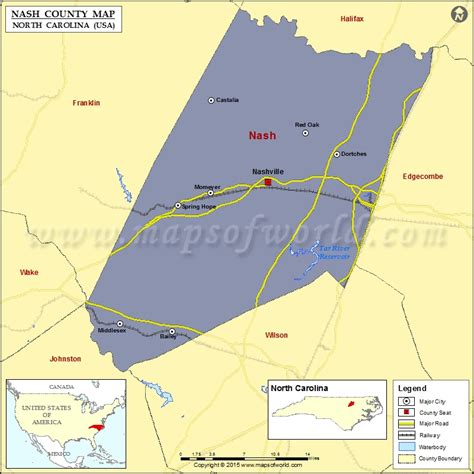 Nash County Map, North Carolina