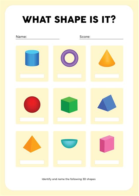 3D Shapes Worksheets Kindergarten - 10 Free PDF Printables | Printablee