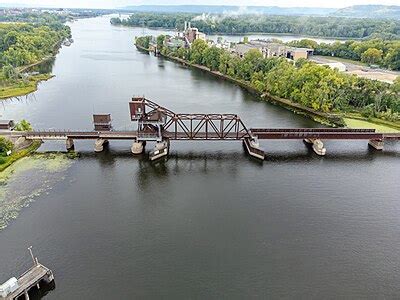 Bascule bridge in the down position