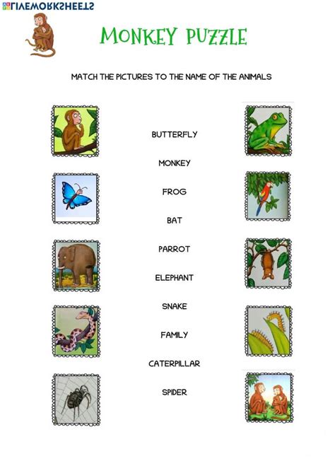 Monkey Puzzle worksheet | Monkey puzzle book, Literacy worksheets, Literacy