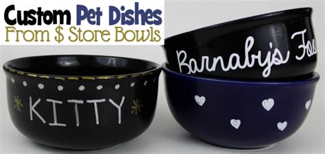Personalized Dog Bowls from Dollar Store Dishes