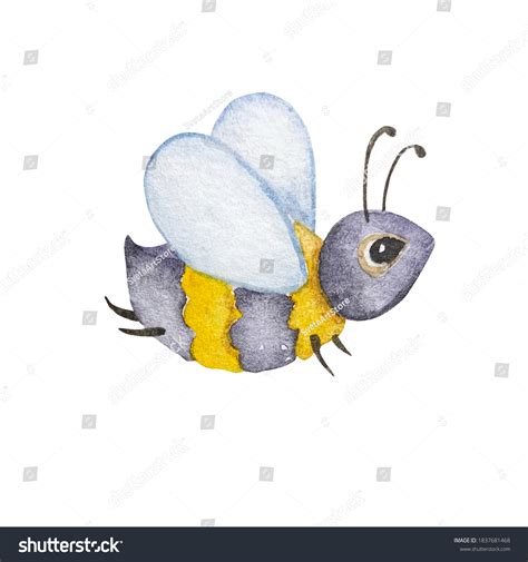 Watercolor Bee Hand Painted Illustration Isolated Stock Illustration ...