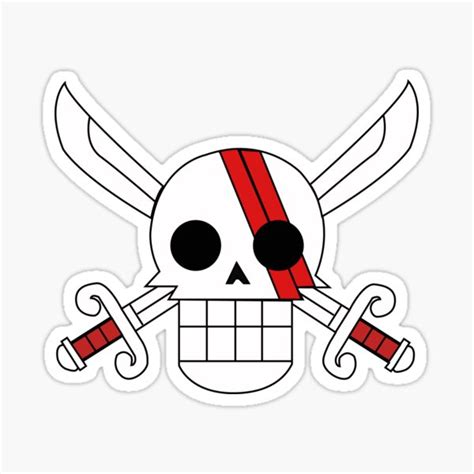 "Red Hair Pirates One piece Anime skull jolly roger" Sticker for Sale by Davidoliveira05 | Redbubble