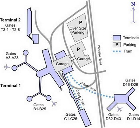 Las Vegas airport terminal map - McCarran airport terminal map (United States of America)