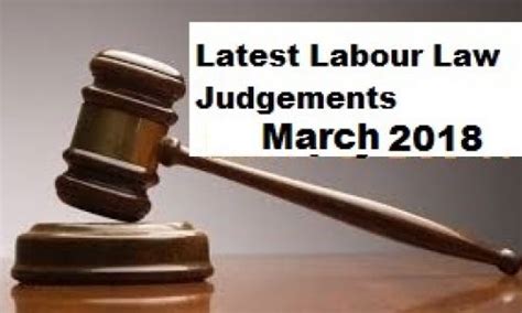 Latest Labour Law Judgments March 2018