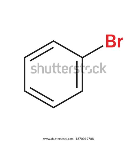 Bromobenzene Structure C6h5br On White Background Stock Vector (Royalty Free) 1870019788