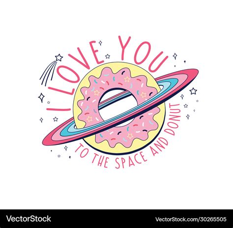 Sketch space and donut for girls Royalty Free Vector Image