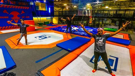 OVERNIGHT AT SUPER TRAMPOLINE PARK! (DOING REALLY DUMB THINGS) - YouTube