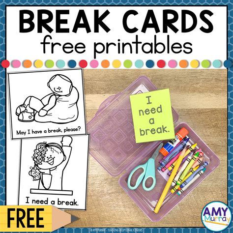 FREE I Need A Break Cards - Teaching Exceptional Kinders