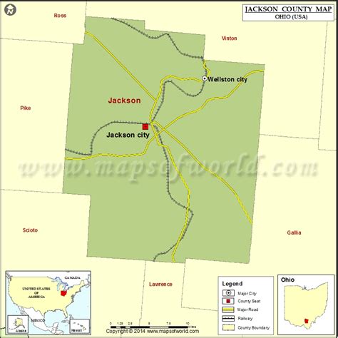 Jackson County Map, Map of Jackson County Ohio