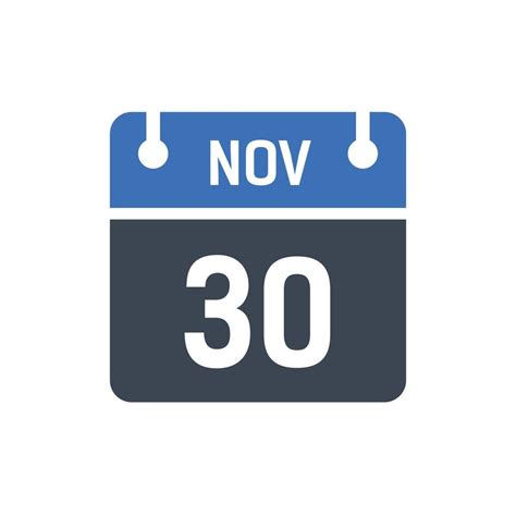 November 30 Date of Month Calendar 5260495 Vector Art at Vecteezy