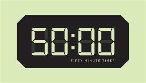 50 Minute Timer Icon, Digital Clock. Retro Led Design. Isolated Vector ...