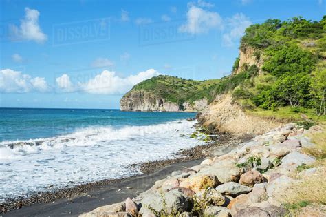 Volcanic sand beach, Montserrat, British Overseas Territory, West ...