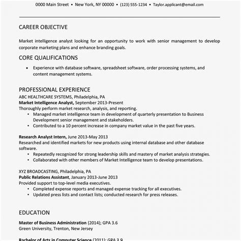 Career Goals Resume | Resume examples, Business analyst resume ...