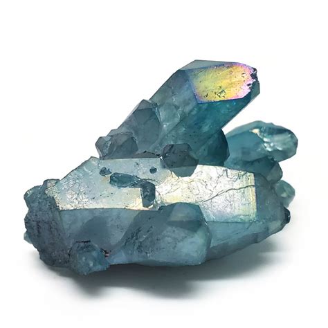 Aqua Aura Quartz Cluster - The Fossil Cartel