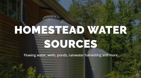 Homestead Water Sources - HOMESTEAD LAUNCH