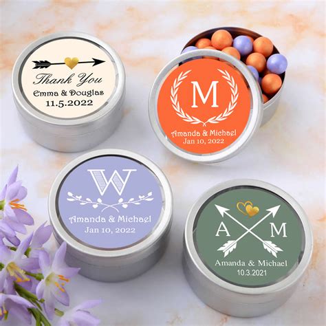 Rustic Designs Personalized Silver Round Mint Tins - LOWEST Price