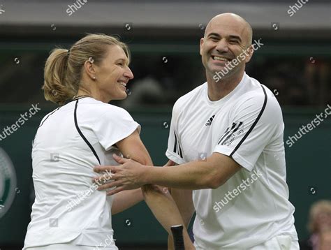 Andre Agassi Steffi Graf During Exhibition Editorial Stock Photo ...