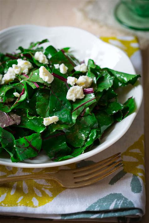 what to do with beet greens and a recipe for beet green salad with sherry vinaigrette and feta ...