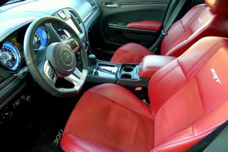 Red leather interior of 2012 Chrysler 300 SRT8 | Alain Gayot Photos Gallery