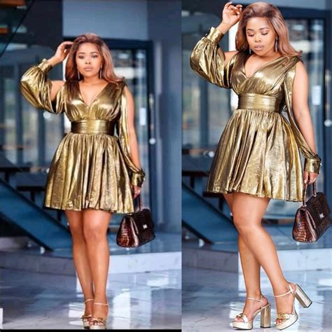 Slit Sleeve Golden Mini Dress — YELLOW SUB TRADING