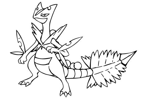 Mega Pokemon Sceptile Coloring Page - Free Printable Coloring Pages