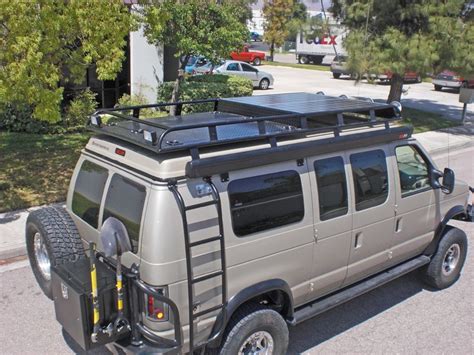 Aluminum Off Road Roof Rack and Ladder for a Ford Econoline Van Ford Van, Chevy Van, Ford ...