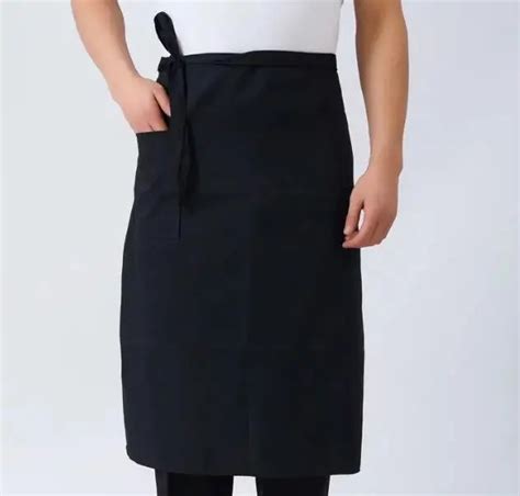 Freeshipping Kitchen Cooking Hotel Chef Aprons black Waist Apron Restaurant Waiter Aprons with ...