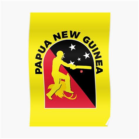 "Papua New Guinea Cricket Batsman Papua New Guinea Flag - Cricket Fans" Poster for Sale by ...