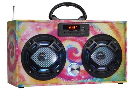 Wireless Express - Mini Boombox with LED Speakers Retro Bluetooth ...