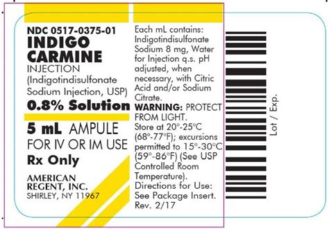 Indigo Carmine - FDA prescribing information, side effects and uses