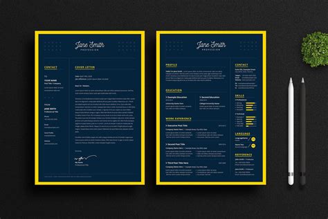 Dark Minimal Resume/CV Template. Clean, Modern and Professional Resume and Letterhead design ...