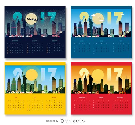 Stunning 2017 Free Vector Calendars - Vexels Blog