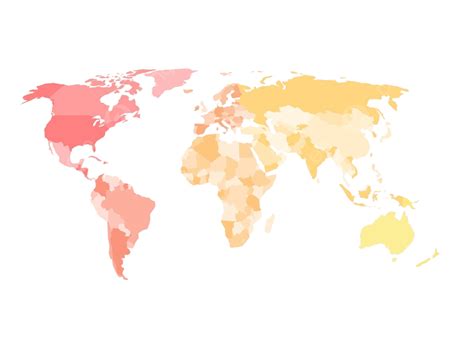 Colorcoded Simplified World Map Displaying Continents Map World Country Whole Vector, Map World ...