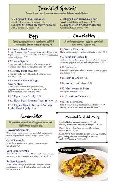 Menu at Savory Grill restaurant, Utica