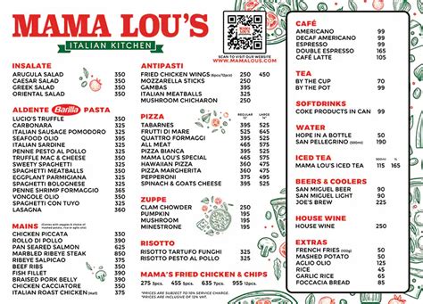 Menu at Mama Lou’s Italian Kitchen - Ayala Malls Feliz restaurant, Pasig