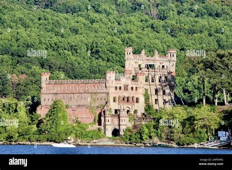 Front view of the abandoned Bannerman's Castle on the Pollepel Island, New York Stock Photo - Alamy