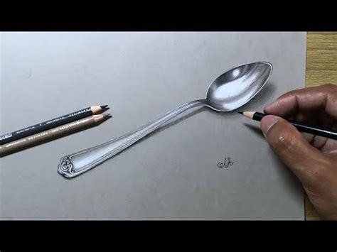 Spoon drawing !! How to Draw Spoon in 3D 😷 - YouTube