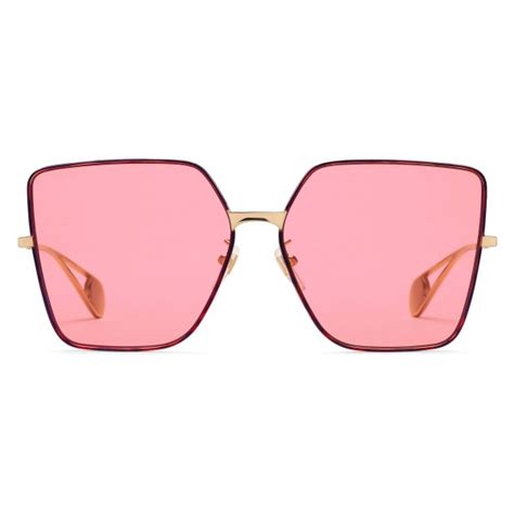 Gucci - Square Frame Sunglasses - Pink - Gucci Eyewear - Avvenice