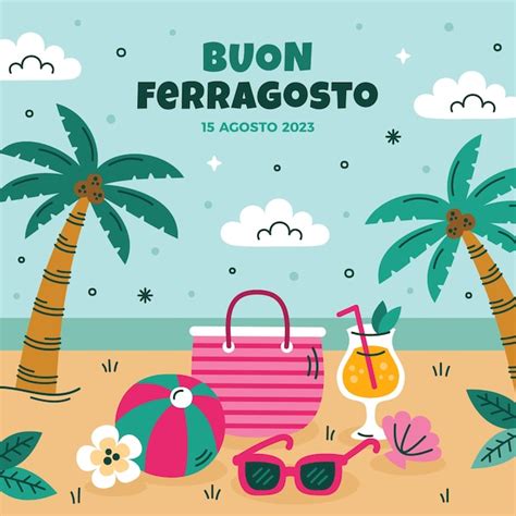 Premium Vector | Flat illustration for ferragosto celebration