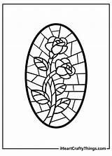 Stained Glass Coloring Patterns Pages sketch template