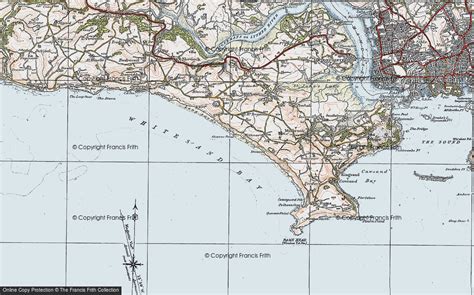 Historic Ordnance Survey Map of Whitsand Bay, 1919