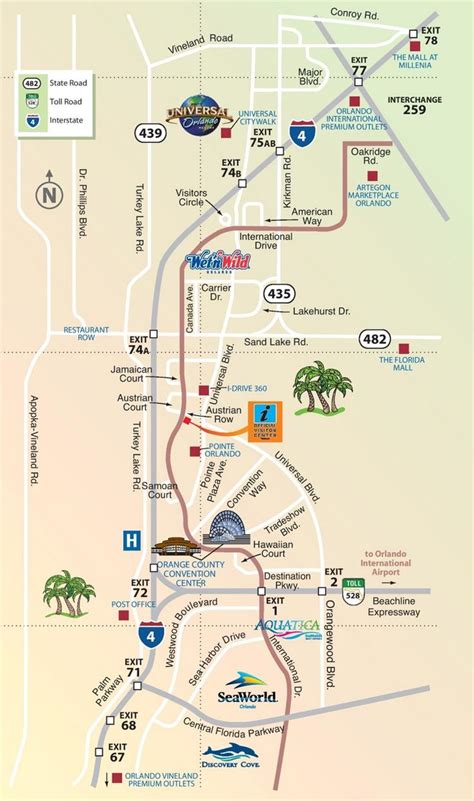 Orlando International Drive area map | International drive orlando, International drive, Orlando ...