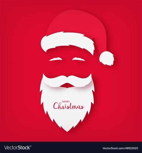 Origami of santa claus christmas card new year Vector Image