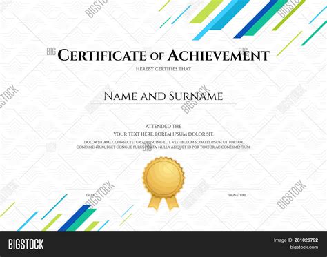 Certificate Template Vector & Photo (Free Trial) | Bigstock